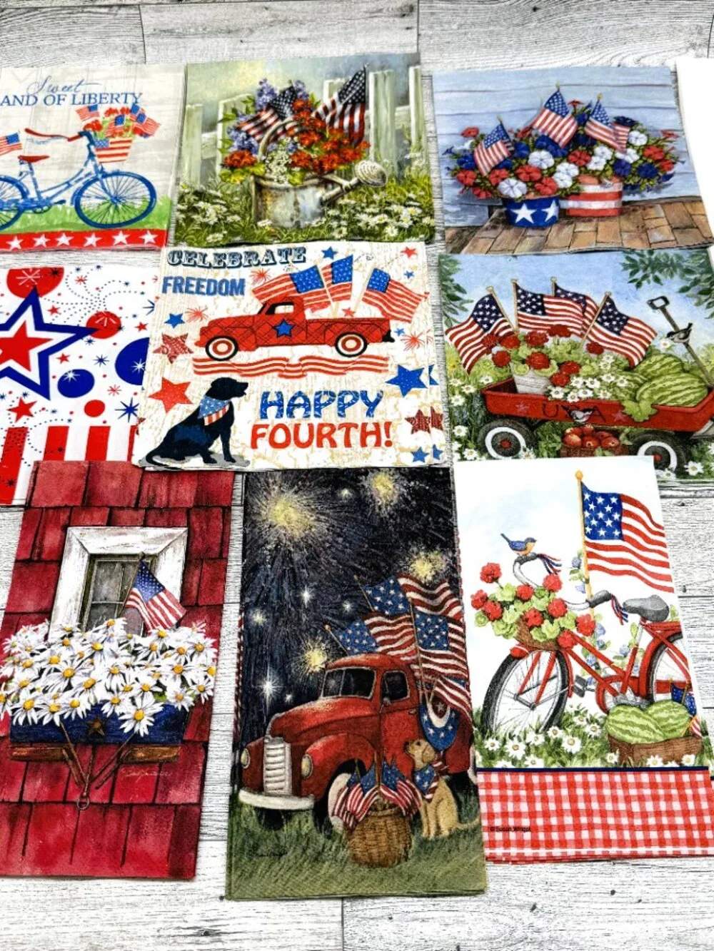 42 Napkins for Crafts/Decoupage - Americana Theme - 21 Napkins (x2)